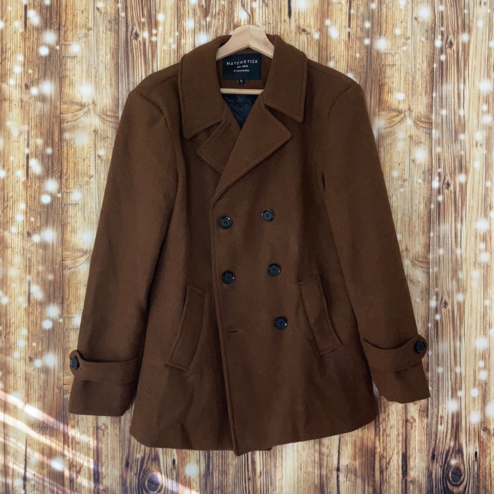 Matchstick brown pea coat